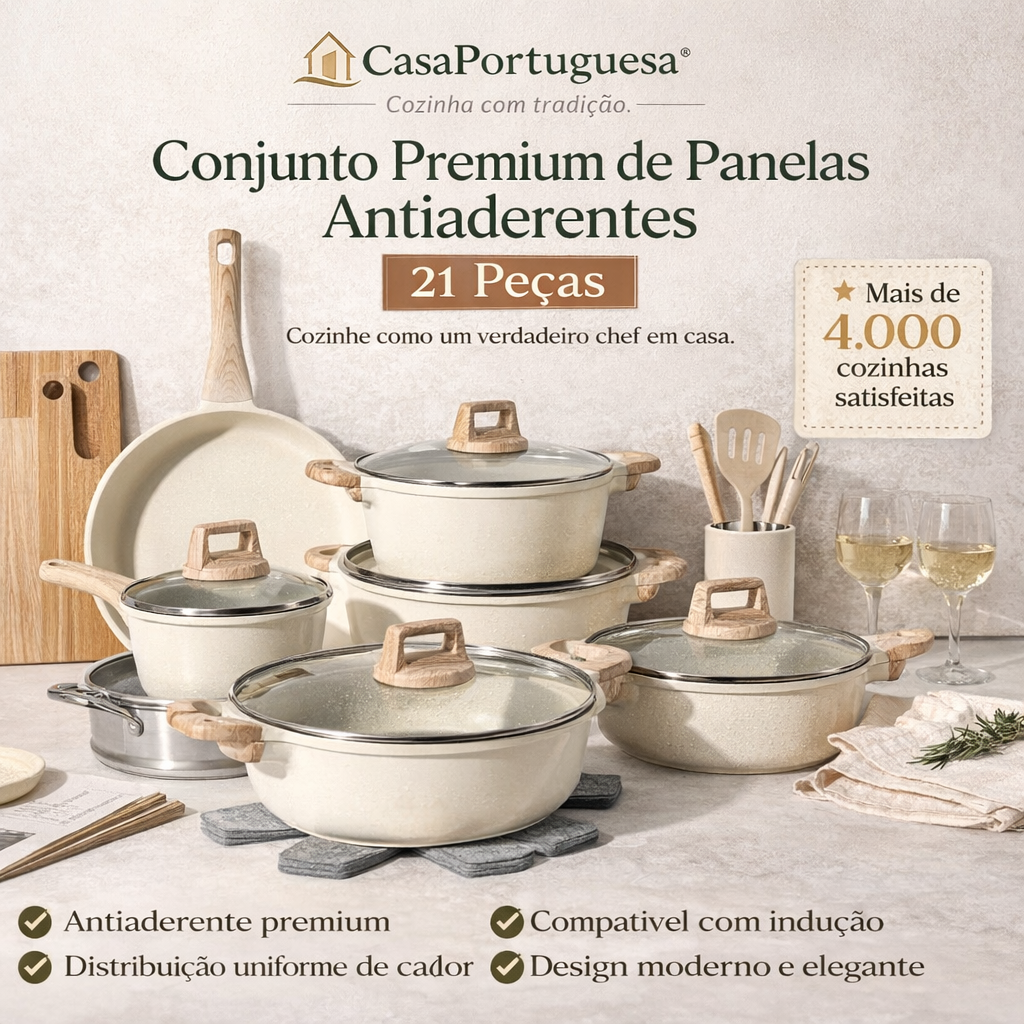 Kit 21 Panelas Antiaderentes